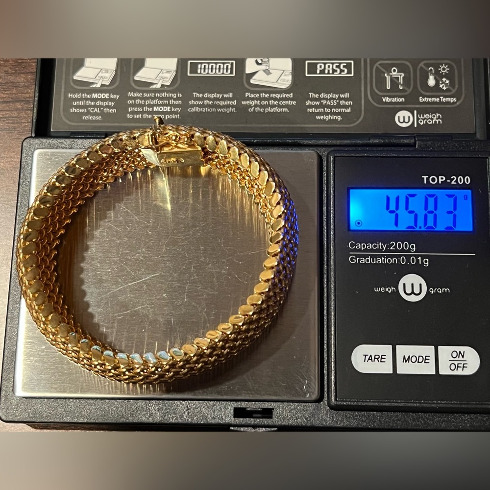 Vintage 18k Italian gold bracelet 8”